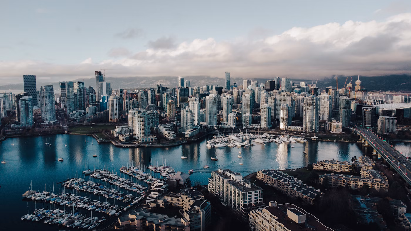Vancouver skyline with mountains