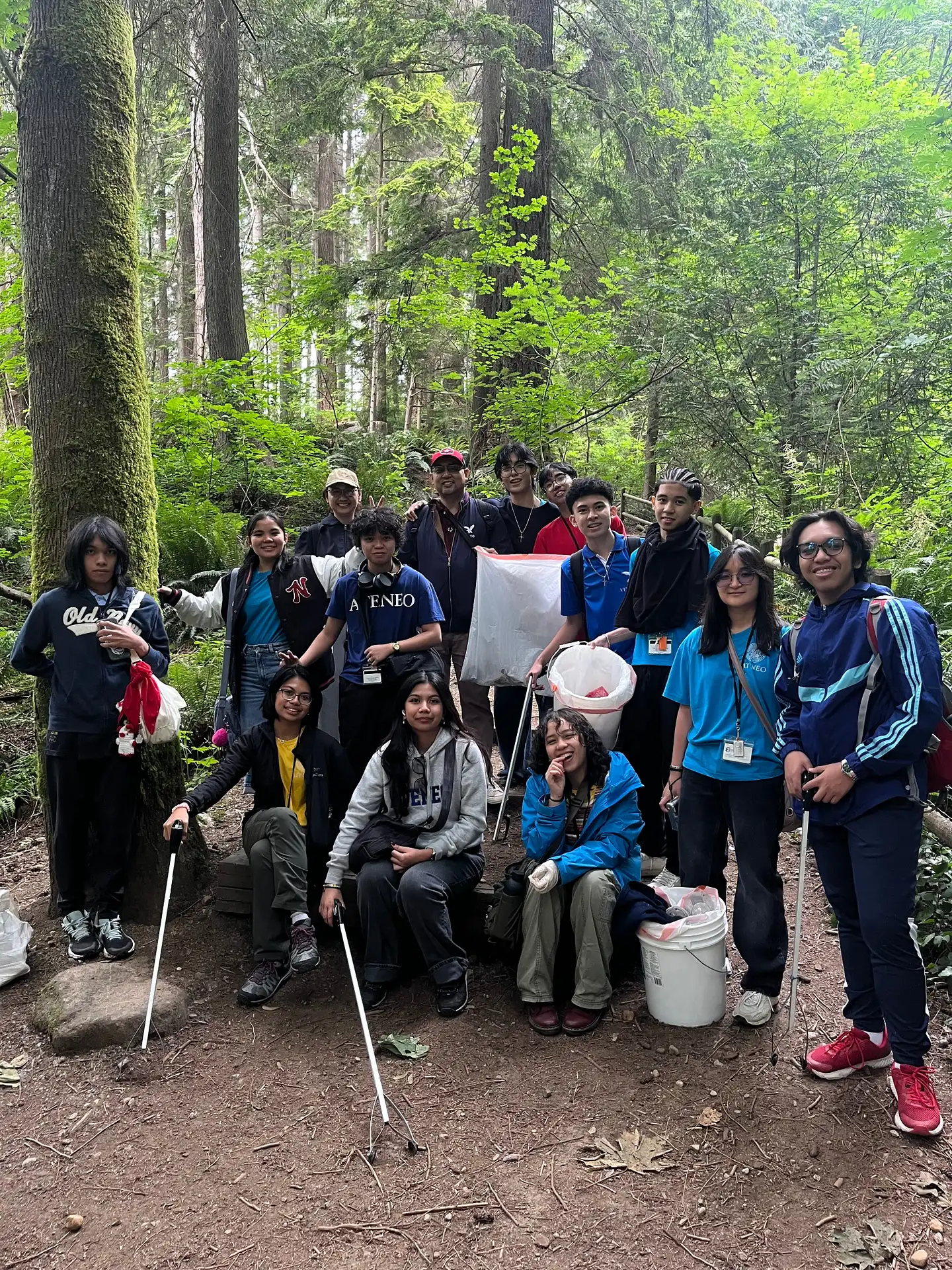 Student group in the rainforest