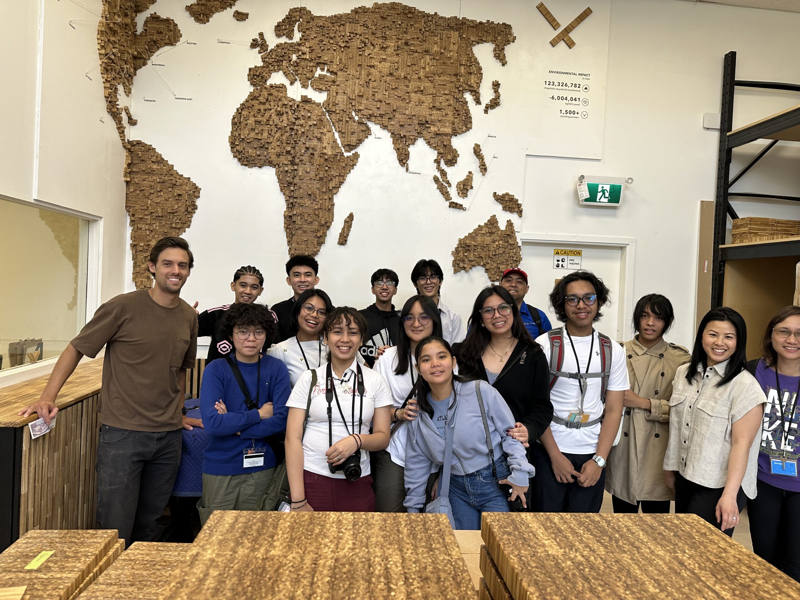 Students visiting a local enterprise